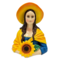 Mona Lisa The Sunflower Guardian Art Sculpture Figurine, 7" Spring Garden Statue and Leonardo Da Vinci Mix